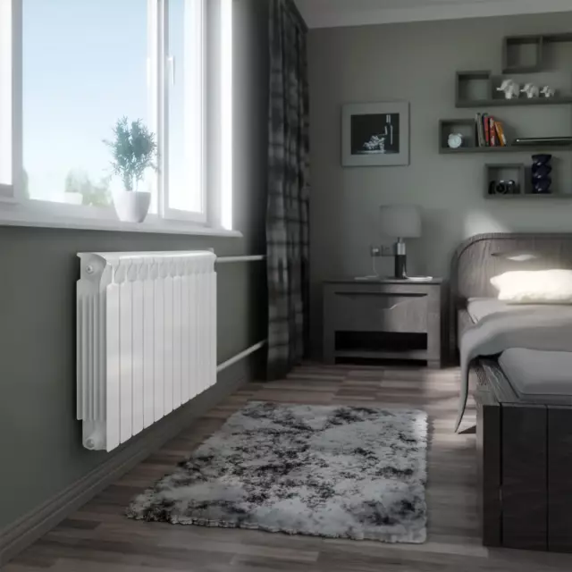 Радиатор секционный Rifar Monolit 500/100 8 секций боковое подключение биметалл белый — изображение 7