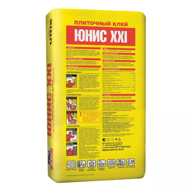 Клей для плитки Unis XXI 25 кг — изображение 2