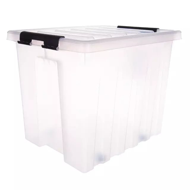 Контейнер Rox Box 50x39x40 см 50 л пластик с крышкой и роликами цвет прозрачный — изображение 2