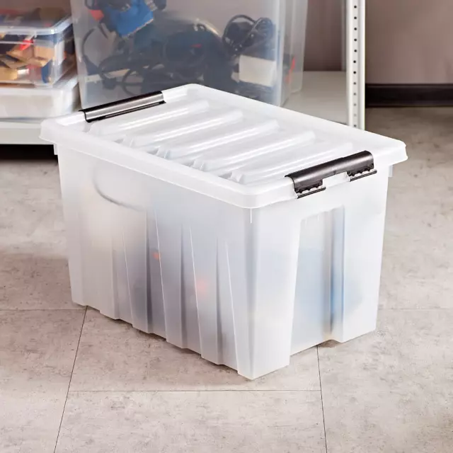 Контейнер Rox Box 58x39x35 см 70 л пластик с крышкой и роликами цвет прозрачный — изображение 5