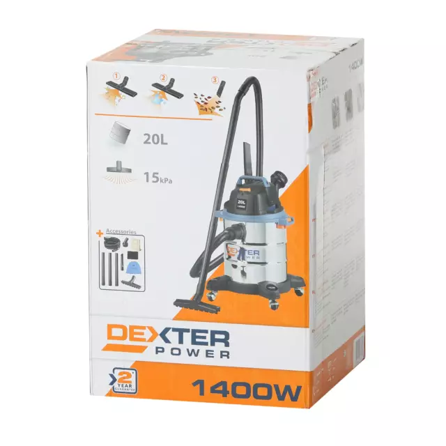 Пылесос строительный Dexter VOD1420SF, 1400 Вт, 20 л — изображение 9