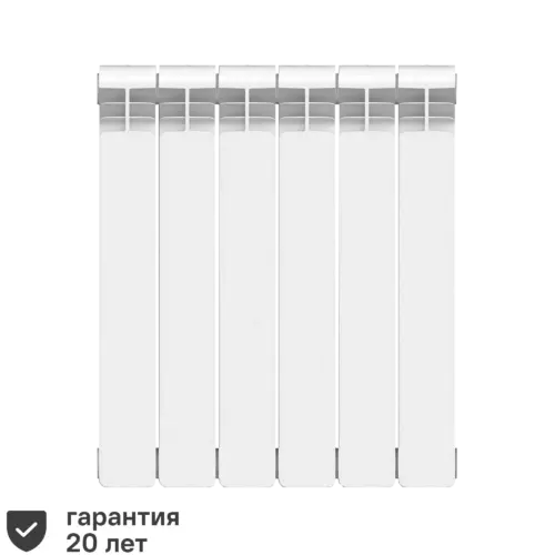 Радиатор секционный Equation Bimetal 500/100 6 секций боковое подключение биметалл белый
