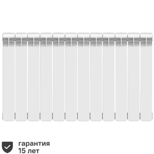 Радиатор секционный Equation Bimetal 500/100 12 секций боковое подключение биметалл белый