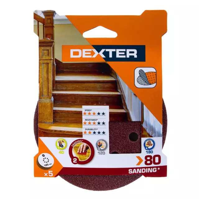 Круг шлифовальный Dexter P80 125 мм, 5 шт. — изображение 3