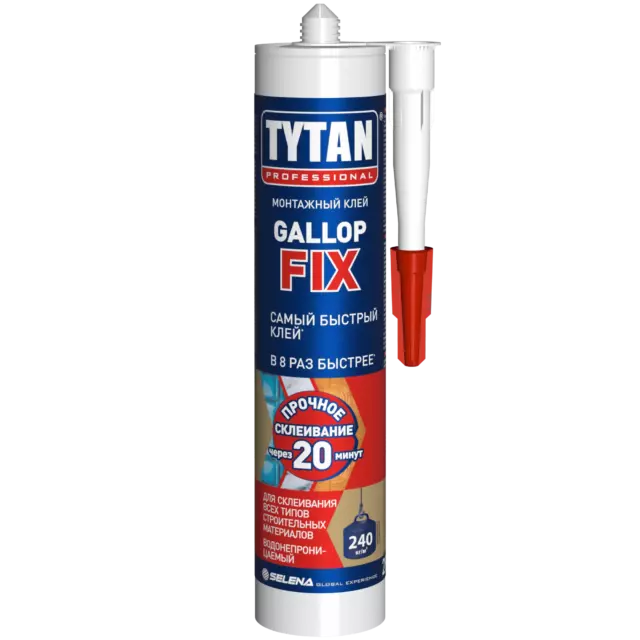 Клей монтажный Tytan Gallop Fix цвет белый 290 мл