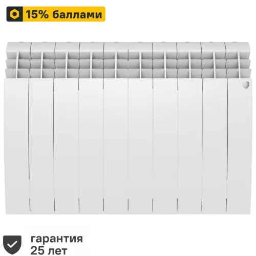 Радиатор секционный Royal Thermo Biliner 500/87 10 секций боковое подключение биметалл белый