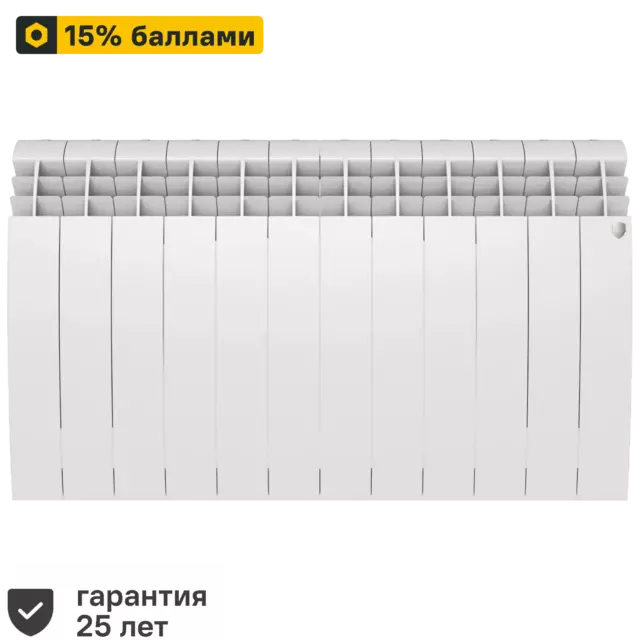 Радиатор секционный Royal Thermo Biliner 500/87 12 секций боковое подключение биметалл белый