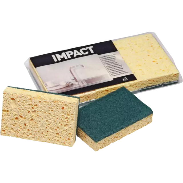 Губки для уборки Impact 11x7x2.5 см целлюлоза 3 шт. — изображение 4