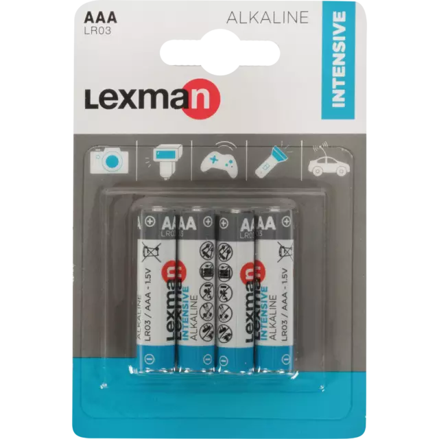 Батарейка Lexman Intensive AAA (LR03) алкалиновая 4 шт.