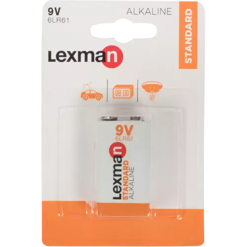 Батарейка алкалиновая Lexman 6LR61, 1 шт.