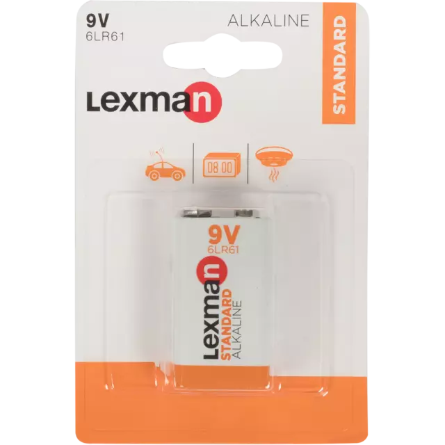 Батарейка алкалиновая Lexman 6LR61, 1 шт.