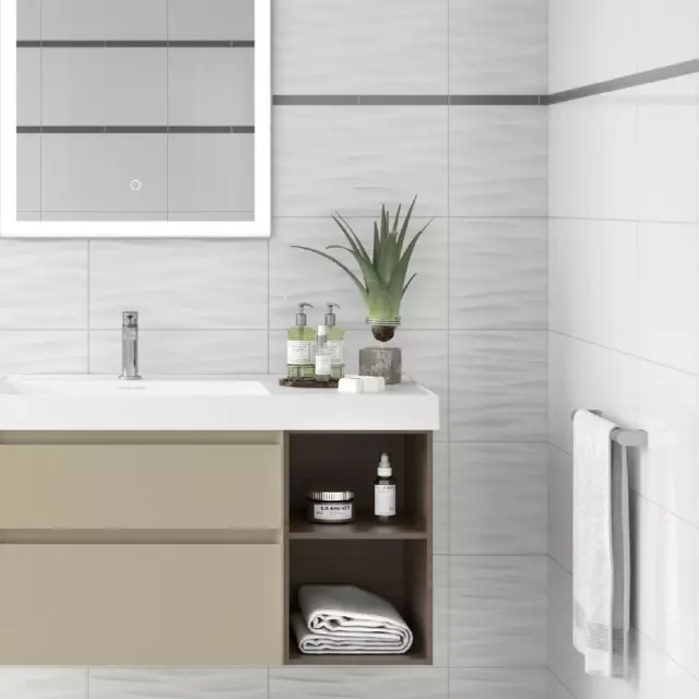 Плитка настенная Artens Вега 25x40 см 1.1 м² цвет белый глянцевый