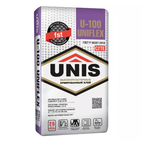 Клей для плитки Unis Uniflex U-100 25 кг