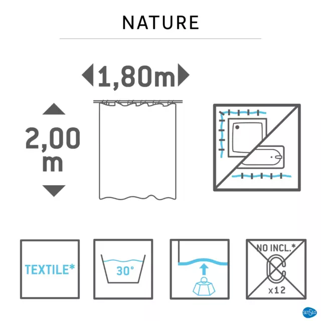 Штора для ванной Sensea Nature 180x200 см полиэстер цвет мультиколор — изображение 6