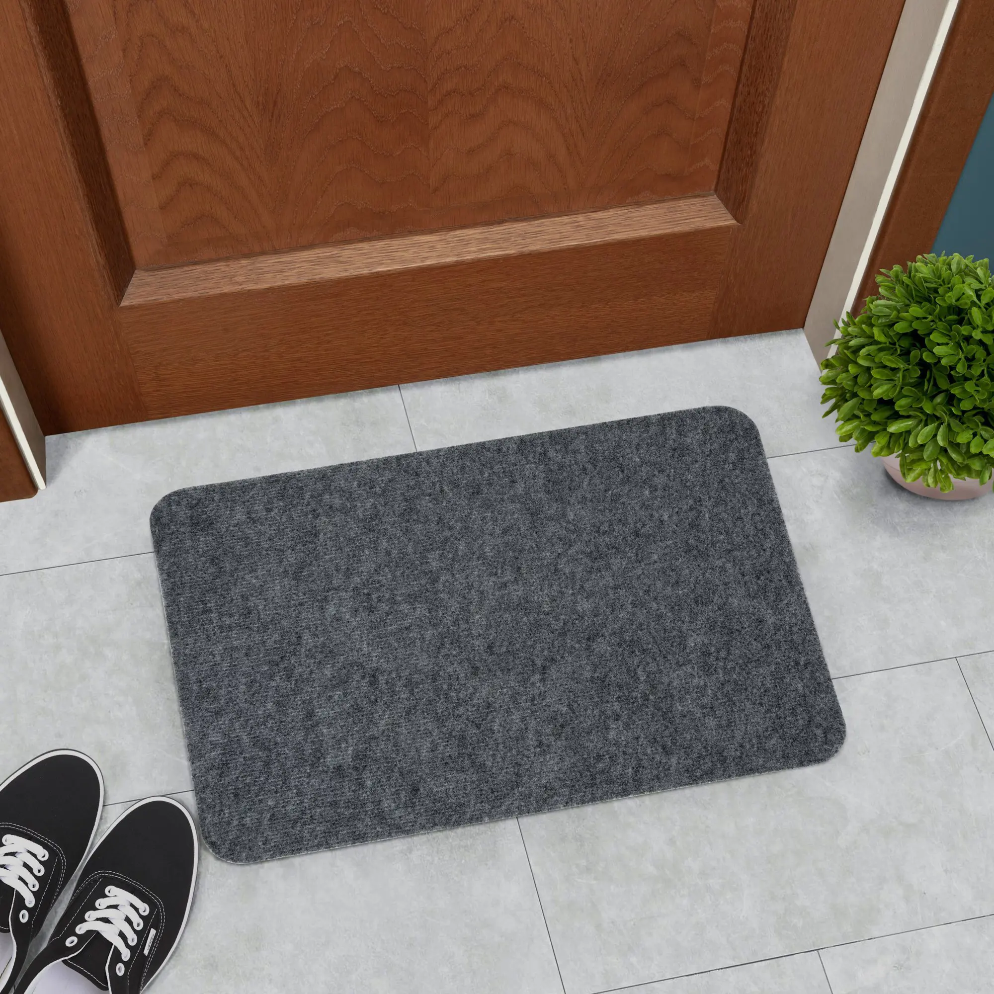 Коврик Флорт Офис 49x80 см полипропилен цвет серый — изображение 7