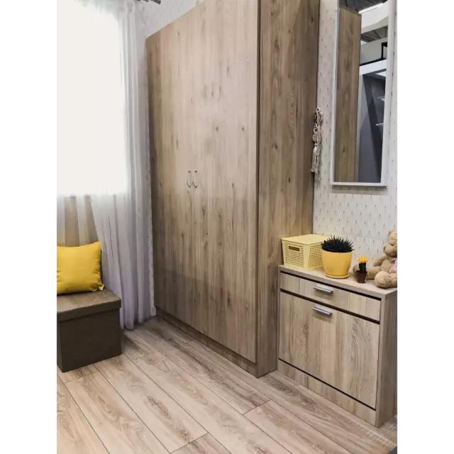 Шкаф распашной Турин с 2 дверями 120x212x46.4 см ЛДСП цвет гикори джексон — изображение 13