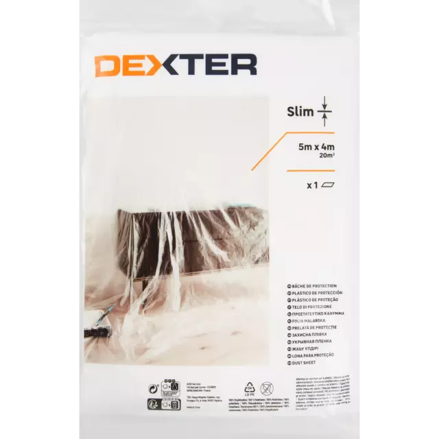 Пленка защитная Dexter 500x400 см 12 мкм прозрачная