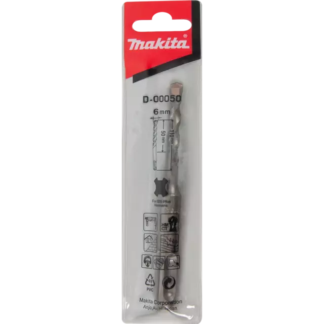 Бур по бетону SDS-plus Makita D-00050 6x110 мм — изображение 4