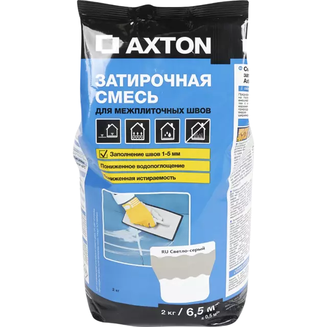 Затирка цементная Axton A110 цвет светло-серый 2 кг — изображение 2