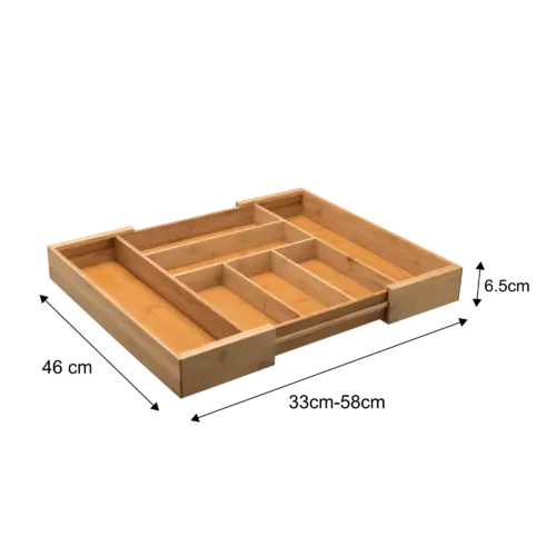 Лоток для столовых приборов 7 отсеков 33-57x46x6.5 см бамбук цвет бежевый