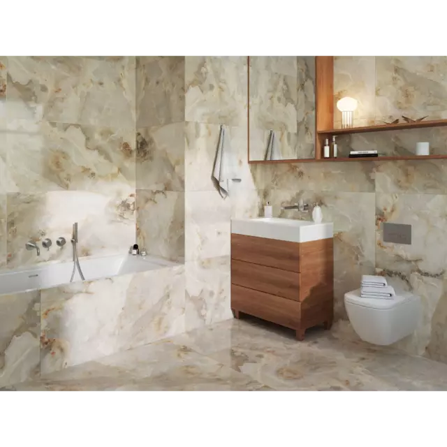 Керамогранит Incolor Miracle 60x120x0.8 см 1.44 м² полированный цвет желтый оникс — изображение 6