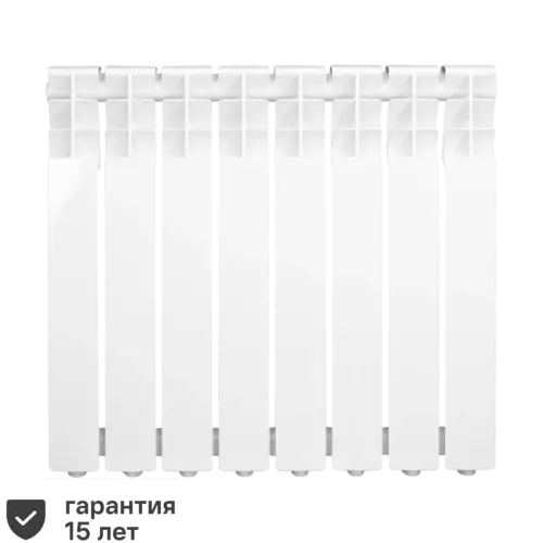 Радиатор секционный Monlan RU Aluminium 500/80 8 секций боковое подключение алюминий белый
