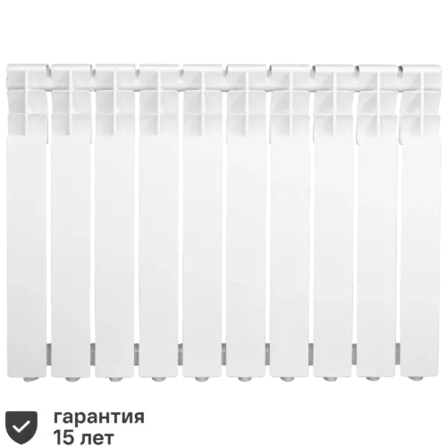 Радиатор секционный Monlan RU Aluminium 500/80 10 секций боковое подключение алюминий белый