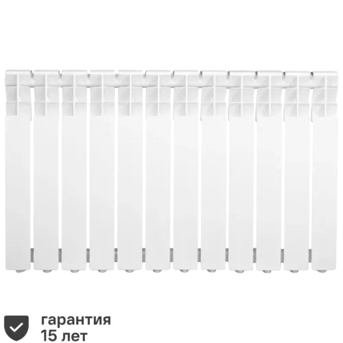 Радиатор секционный Monlan RU Aluminium 500/80 12 секций боковое подключение алюминий белый