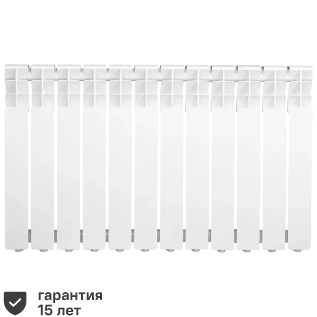 Радиатор секционный Monlan RU Aluminium 500/80 12 секций боковое подключение алюминий белый