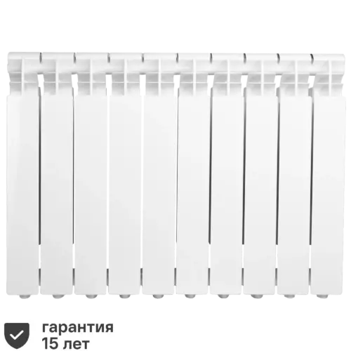 Радиатор секционный Monlan RU Aluminium 500/96 10 секций боковое подключение алюминий белый