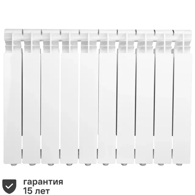 Радиатор секционный Monlan RU Aluminium 500/96 10 секций боковое подключение алюминий белый