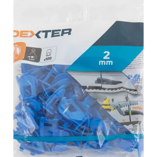 Система выравнивания плитки Dexter зажим 2 мм 100 шт — изображение 6