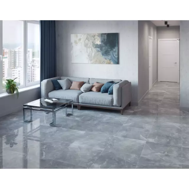 Керамогранит Incolor Imperial 60x60x0.9 см 1.44м² полированный цвет серый — изображение 4