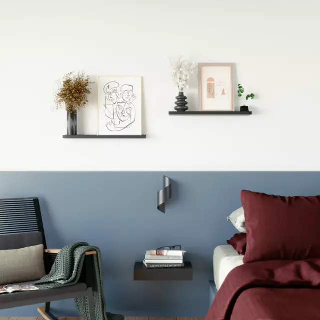 Полка настенная Spaceo Paris 60x10 см МДФ цвет чёрный — изображение 5