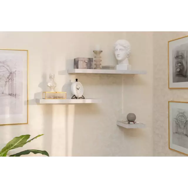 Полка настенная Spaceo White Marble 60x23.5 см МДФ цвет белый мрамор — изображение 8