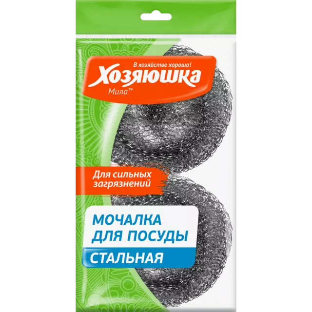 Мочалки для посуды Хозяюшка Мила металл 2 шт