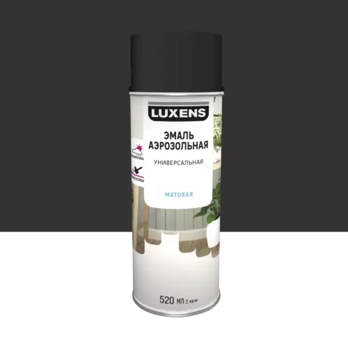 Эмаль аэрозольная декоративная Luxens матовая цвет черный 520 мл