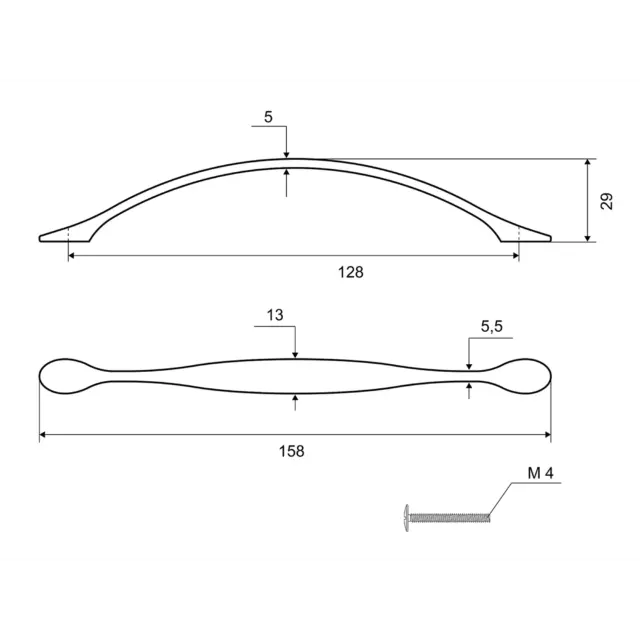 Мебельная ручка-скоба 1082.128.PC 128 мм хром — изображение 4