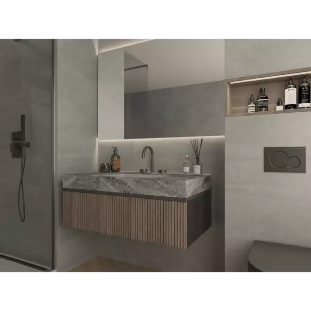 Настенная плитка Шахтинская Плитка Фрида 25x40 см 1.4 м² цвет светло-серый — изображение 6
