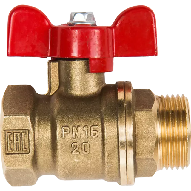 Кран шаровой прямой Valfex VF.218.LB1.034 DN20 PN24 3/4' ВР/НР ручка бабочка латунь — изображение 2