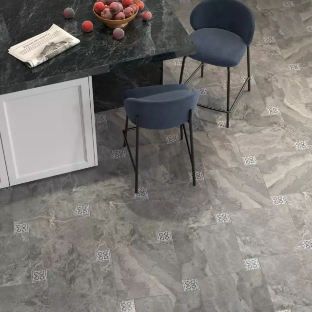 Глазурованный керамогранит Kerama Marazzi Бари SG171400N 40.2x40.2x0.8 см 1.62 м² матовый цвет серый — изображение 7