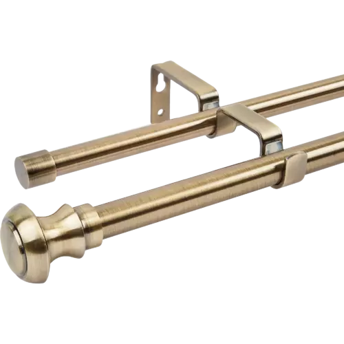 Карниз двухрядный раздвижной Atik 160-300 см металл цвет латунь