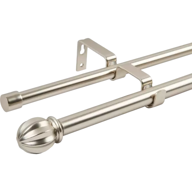 Карниз двухрядный раздвижной Ikary 160-300 см металл цвет никель