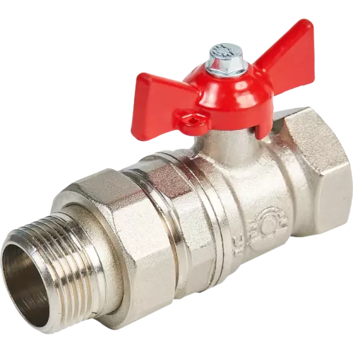 Кран шаровой с американкой прямой Valfex DN20 PN24 3/4' ВР/НР ручка бабочка латунь
