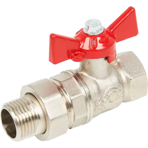 Кран шаровой с американкой прямой Valfex DN15 PN24 1/2' ВР/НР ручка бабочка латунь