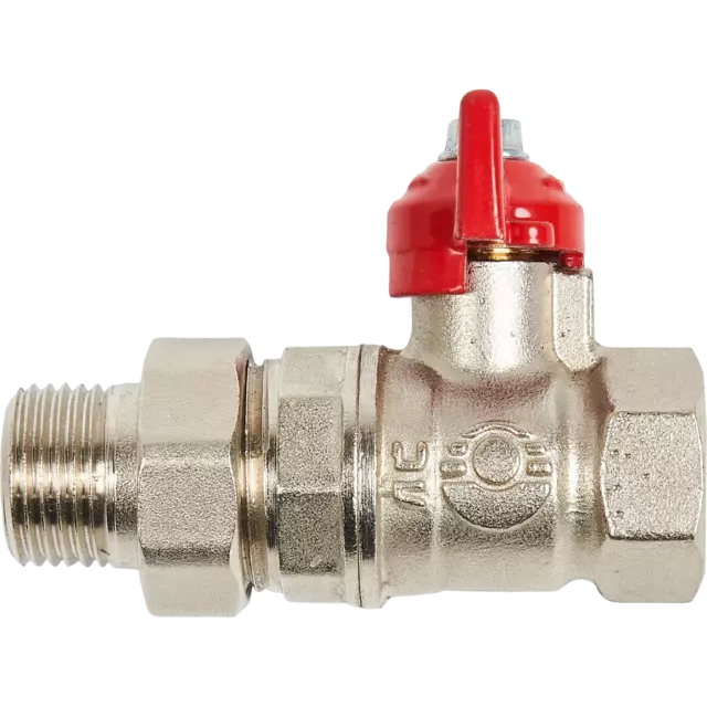 Кран шаровой с американкой прямой Valfex DN15 PN24 1/2' ВР/НР ручка бабочка латунь — изображение 2