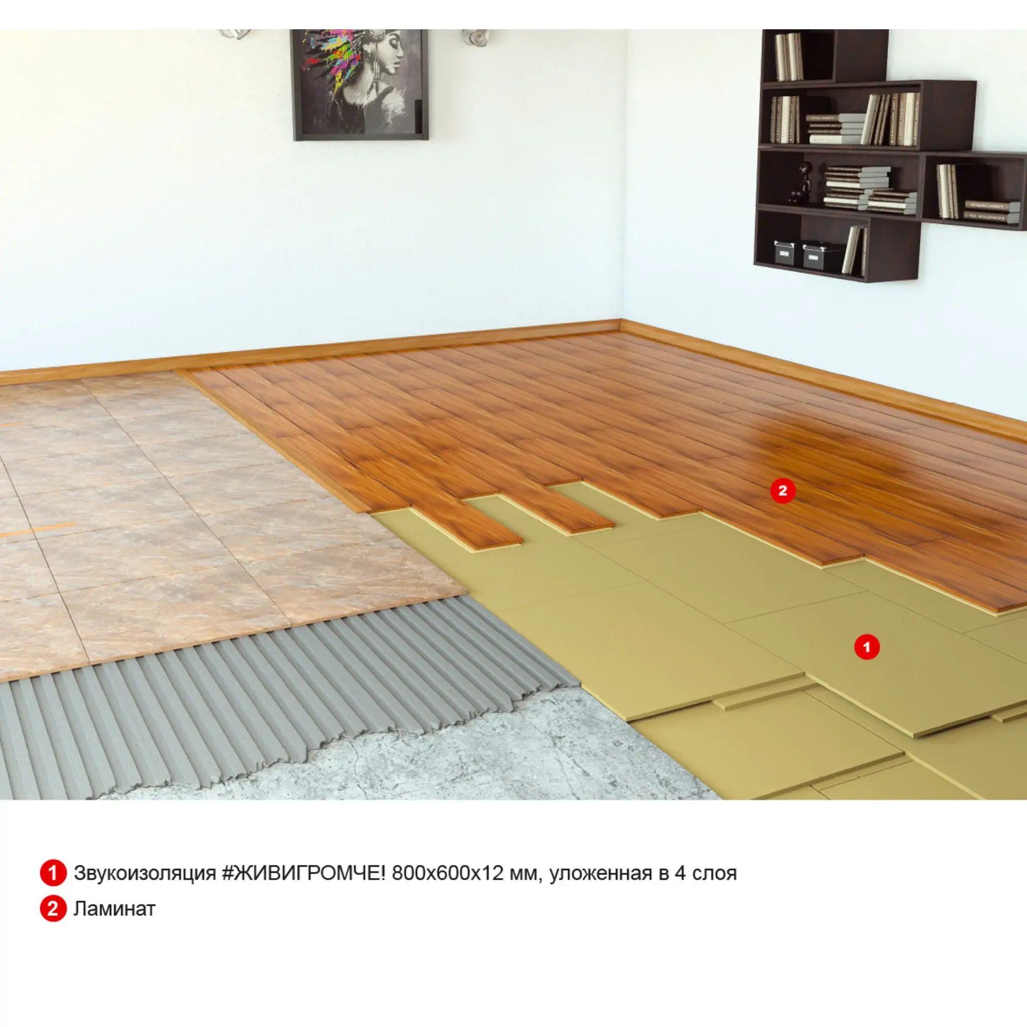 Хвойная звукоизоляция под гипсокартон ЖивиГромче 12 мм 600x800 мм 3.84 м² — изображение 12