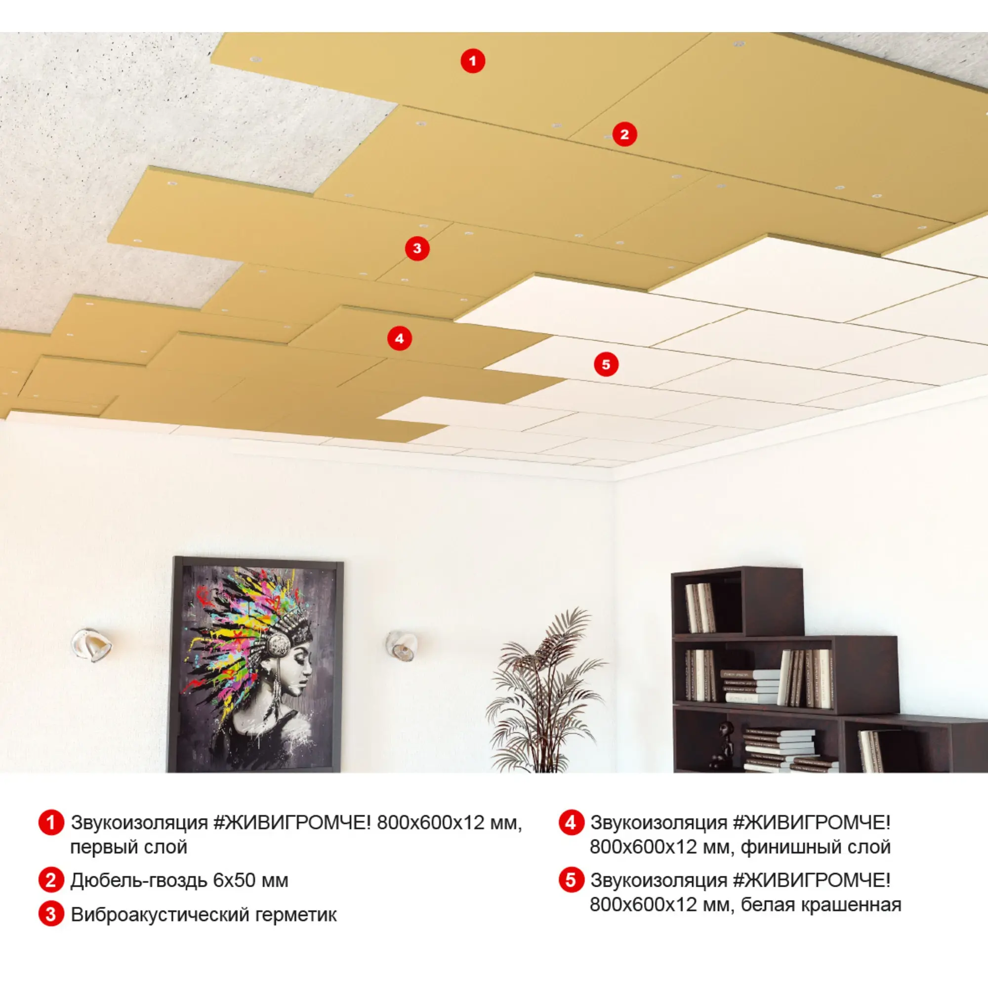 Хвойная звукоизоляция под гипсокартон ЖивиГромче 12 мм 600x800 мм 3.84 м² — изображение 13
