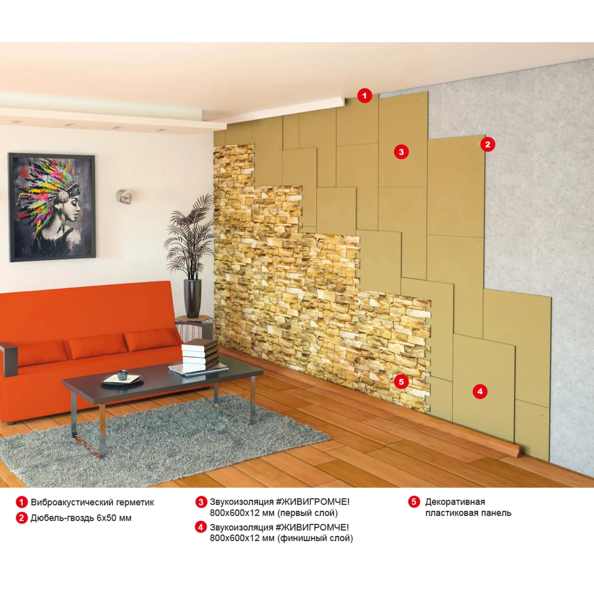 Хвойная звукоизоляция под гипсокартон ЖивиГромче 12 мм 600x800 мм 3.84 м² — изображение 16