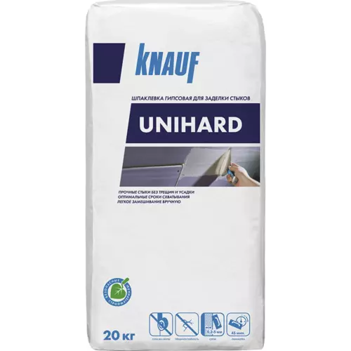 Шпаклевка гипсовая для заделки швов и стыков Knauf Унихард 20 кг